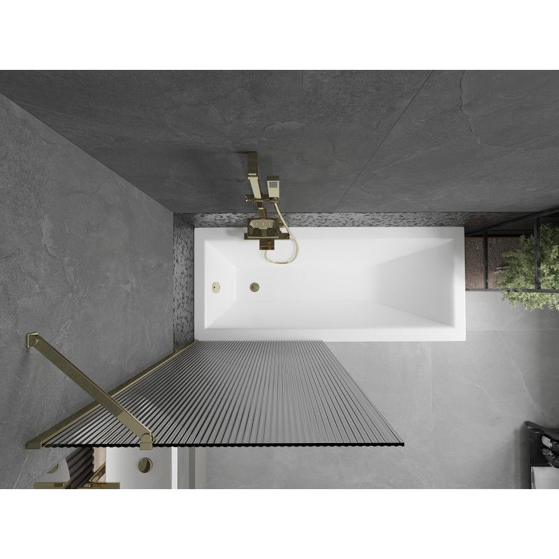 Mexen Next vonios pertvara 1-durys 80 x 150 cm, dryžuota, auksinė - 895-080-000-00-09-50