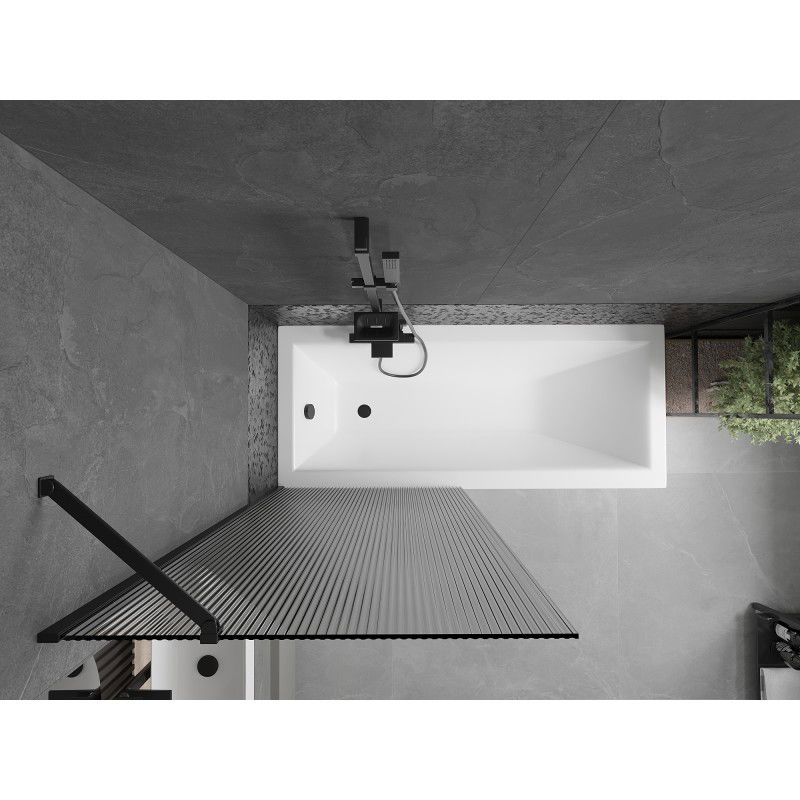 Mexen Next viena varčia vonios ekranas 80 x 150 cm, dryžuotas, juodas - 895-080-000-00-09-70