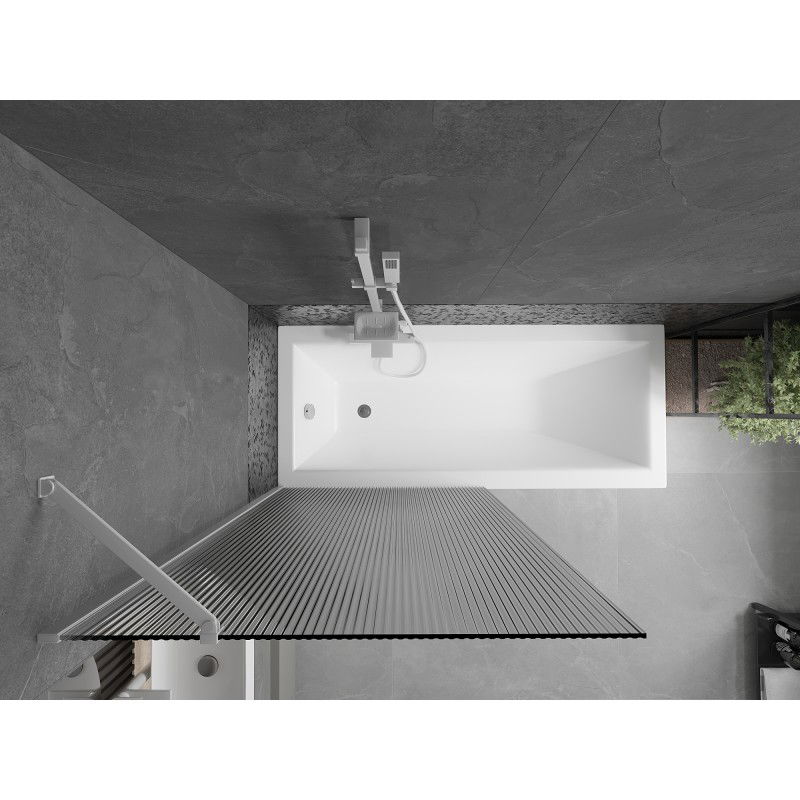 Mexen Next vonios ekranas, vienos dalies 90 x 150 cm, dryžuotas, baltas - 895-090-000-00-09-20