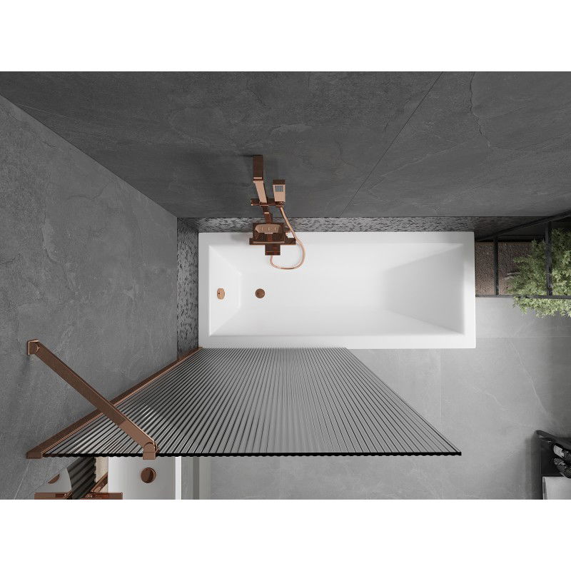 Mexen Next vonios pertvara 1-durys 90 x 150 cm, dryžiai, rožinis auksas - 895-090-000-00-09-60