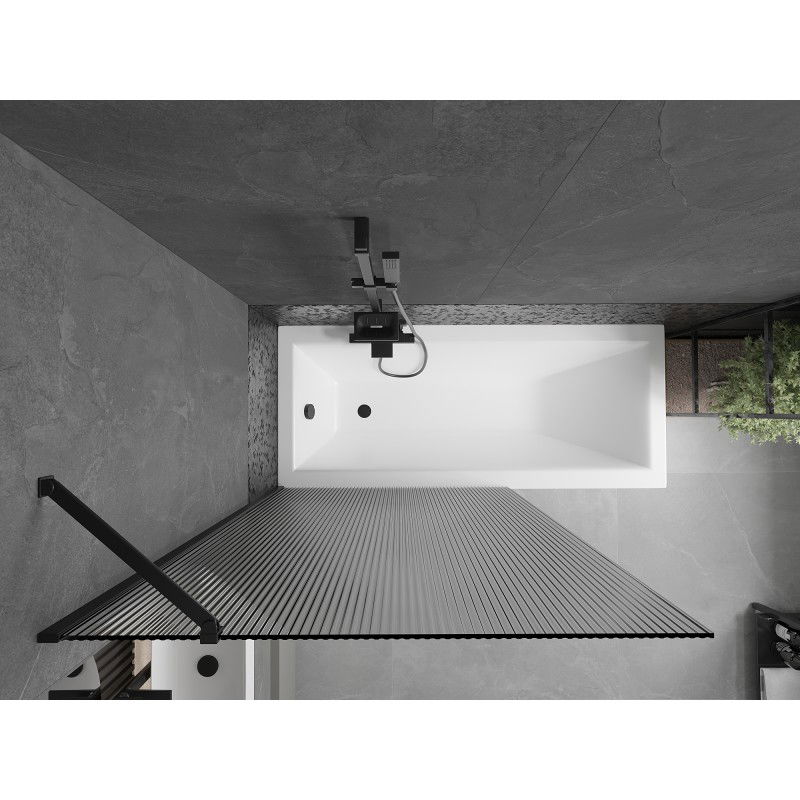 Mexen Next vonios ekrano 1-durų 100 x 150 cm, dryžiai, juodas - 895-100-000-00-09-70