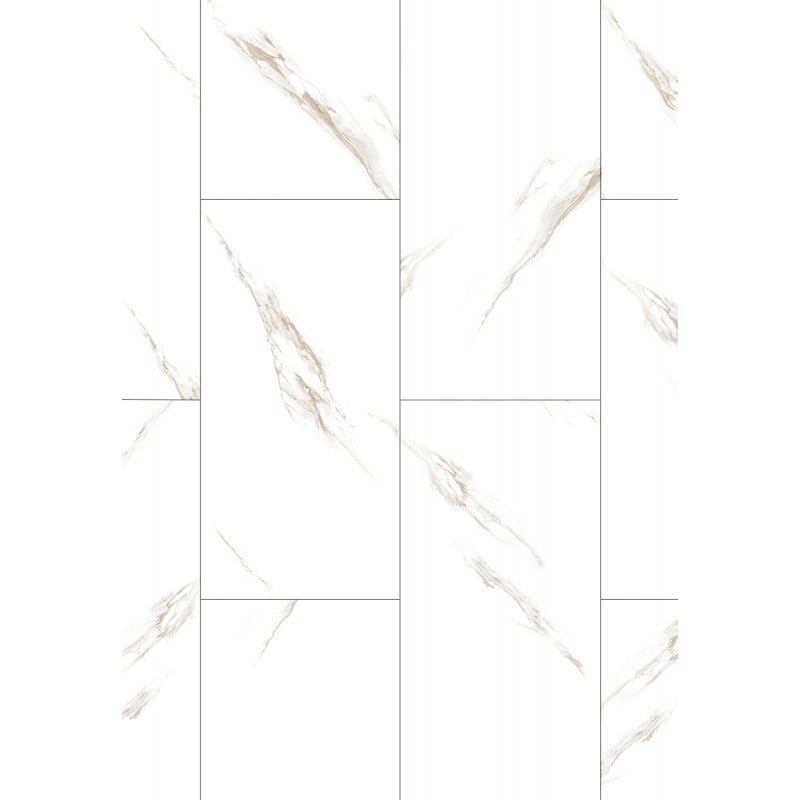 Mexen River White  vinilo panelių pavyzdys 610 x 305 mm SPC 6,5 mm, IXPE pagrindas 1,5 mm, 4 V-Fuga, Jazz White - F1150-S