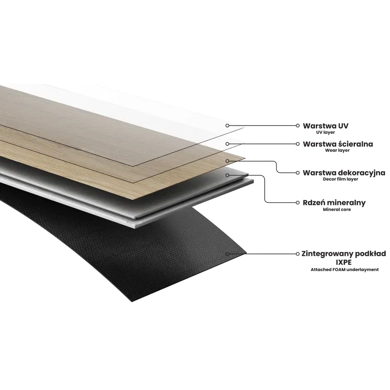 Mexen Silver Shadow imitacinė vinilinių plokščių SPC 6,5 mm, IXPE pagrindas 1,5 mm, 4 V-Griovelis, Akmuo - F1153-S