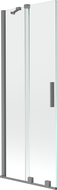 Mexen Velar dviejų durų slankioji vonios uždanga 70 x 150 cm, skaidri, gun metal - 896-070-000-01-95