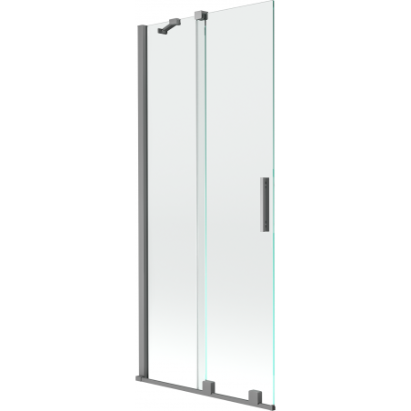 Mexen Velar vonios sienelė 2-dalių slankiojanti 85 x 150 cm, skaidri, juodi metaliniai profiliai - 896-085-000-01-95