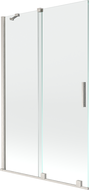 Mexen Velar dviejų sparnų stumdoma vonios pertvara 110 x 150 cm, permatoma, šlifuotas nikelis - 896-110-000-01-97