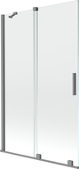 Mexen Velar 2 dalių stumdomas vonios ekranas 110 x 150 cm, permatomas, ginklų metalo spalvos - 896-110-000-01-95