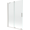 Mexen Velar vonios ekrano dvigubi stumdomi durys 120 x 150 cm, skaidrus, šlifuotas nikelis - 896-120-000-01-97