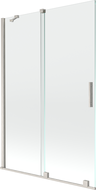 Mexen Velar vonios ekrano dvigubi stumdomi durys 120 x 150 cm, skaidrus, šlifuotas nikelis - 896-120-000-01-97