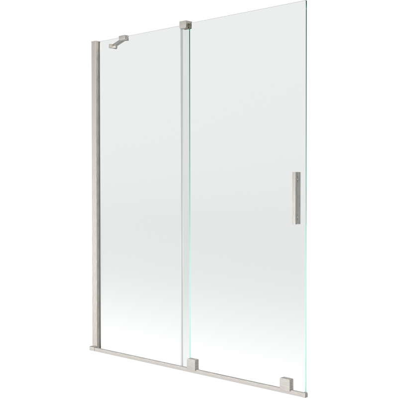 Mexen Velar vonios sienelė 2-jų dalių slankiojanti 130 x 150 cm, permatoma, šlifuotas nikelis - 896-130-000-01-97