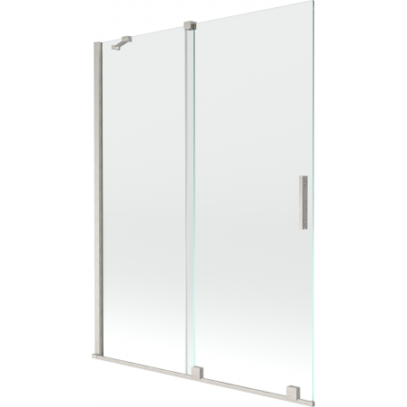Mexen Velar vonios sienelė 2-jų dalių slankiojanti 130 x 150 cm, permatoma, šlifuotas nikelis - 896-130-000-01-97
