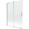 Mexen Velar vonios sienelė 2-jų dalių slankiojanti 130 x 150 cm, permatoma, šlifuotas nikelis - 896-130-000-01-97
