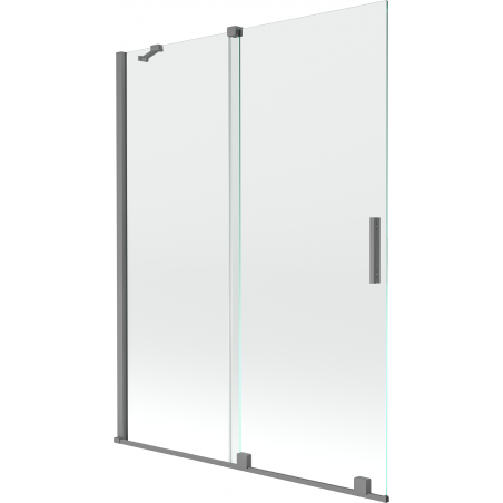 Mexen Velar 2-dalių slankiojantis vonios ekranas 130 x 150 cm, permatomas, gun metal - 896-130-000-01-95