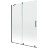 Mexen Velar 2-dalių slankiojantis vonios ekranas 130 x 150 cm, permatomas, gun metal - 896-130-000-01-95