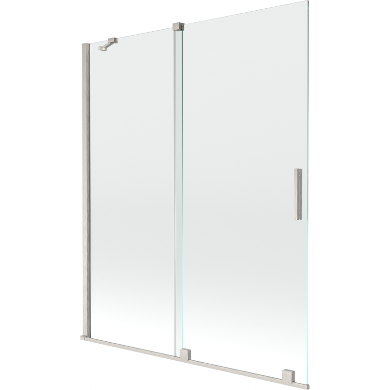 Mexen Velar stacionari dušo užuolaida, 2-segmentinė, ištraukiama, 140 x 150 cm, skaidri, šlifuotas nikelis - 896-140-000-01-97