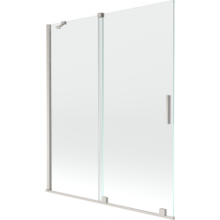 Mexen Velar vonios dušo durys su stumdomais 2 sparnais 140 x 150 cm, permatomas, šlifuotas nikelis - 896-140-000-01-97