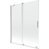 Mexen Velar vonios dušo durys su stumdomais 2 sparnais 140 x 150 cm, permatomas, šlifuotas nikelis - 896-140-000-01-97