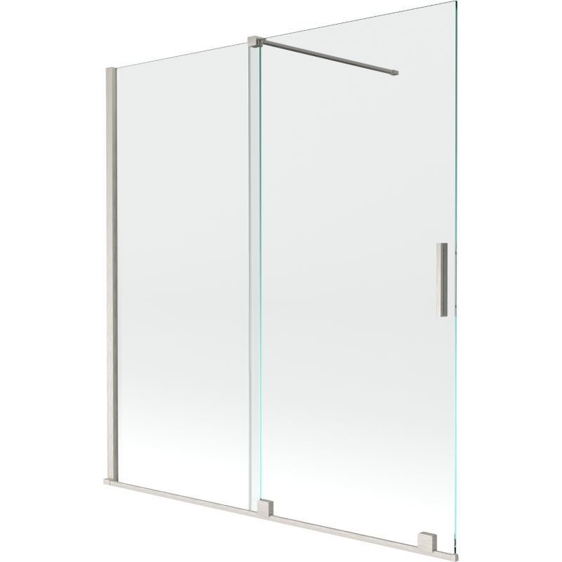 Mexen Velar vonios pertvara 2 dalių stumdomas 150 x 150 cm, skaidrus, šlifuotas nikelis - 896-150-000-01-97