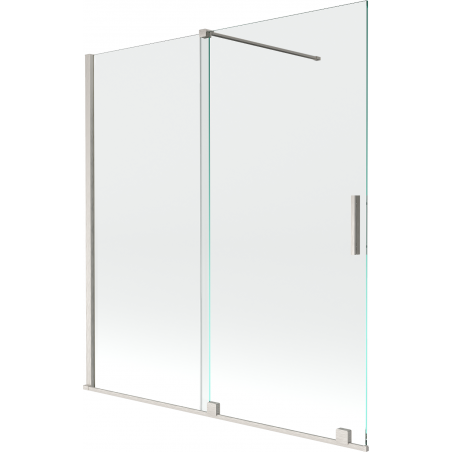 Mexen Velar vonios pertvara 2 dalių stumdomas 150 x 150 cm, skaidrus, šlifuotas nikelis - 896-150-000-01-97