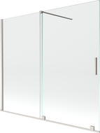 Mexen Velar vonios širma, dvigubas stumdomas, 180 x 150 cm, skaidrus, šlifuotas nikelis - 896-180-000-01-97