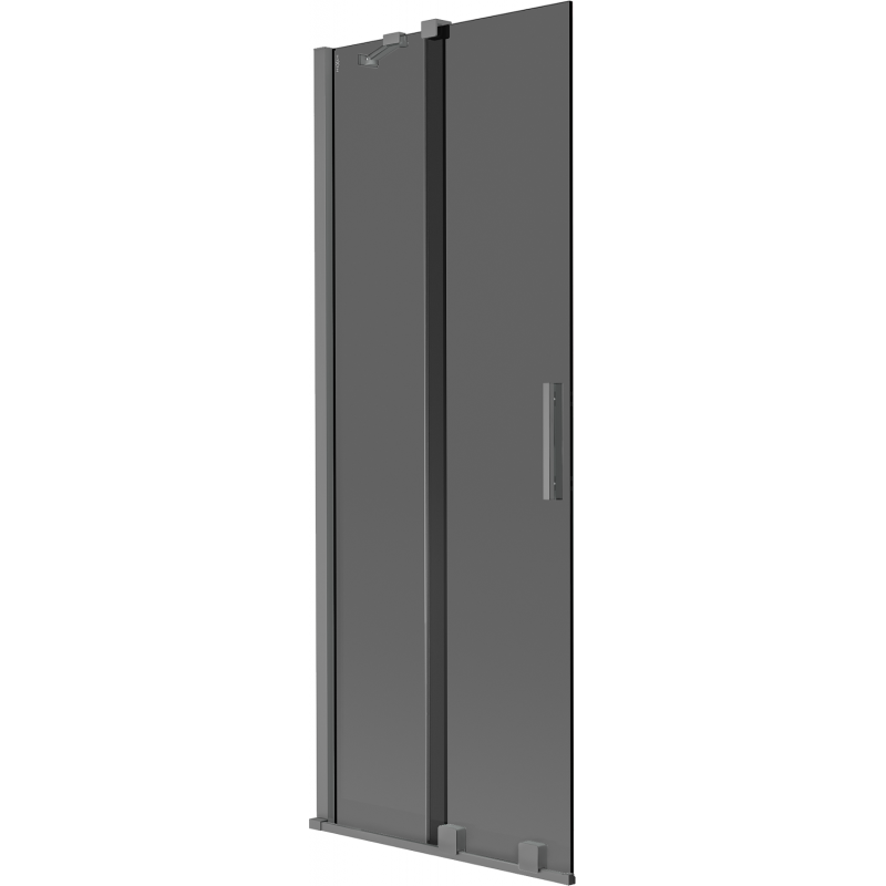 Mexen Velar dviejų dalių stumdomas vonios ekranas 75 x 150 cm, grafitas, gun metal - 896-075-000-41-95