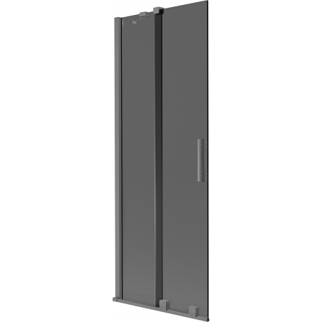 Mexen Velar dviejų dalių stumdomas vonios ekranas 75 x 150 cm, grafitas, gun metal - 896-075-000-41-95