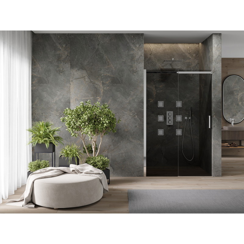 Mexen Omega stumdomos dušo durys 120 cm, grafitas, chromas - 825-120-000-01-40