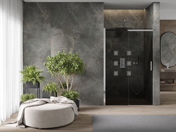 Mexen Omega slankiojamos dušo durys 120 cm, grafitas, chromas - 825-120-000-01-40