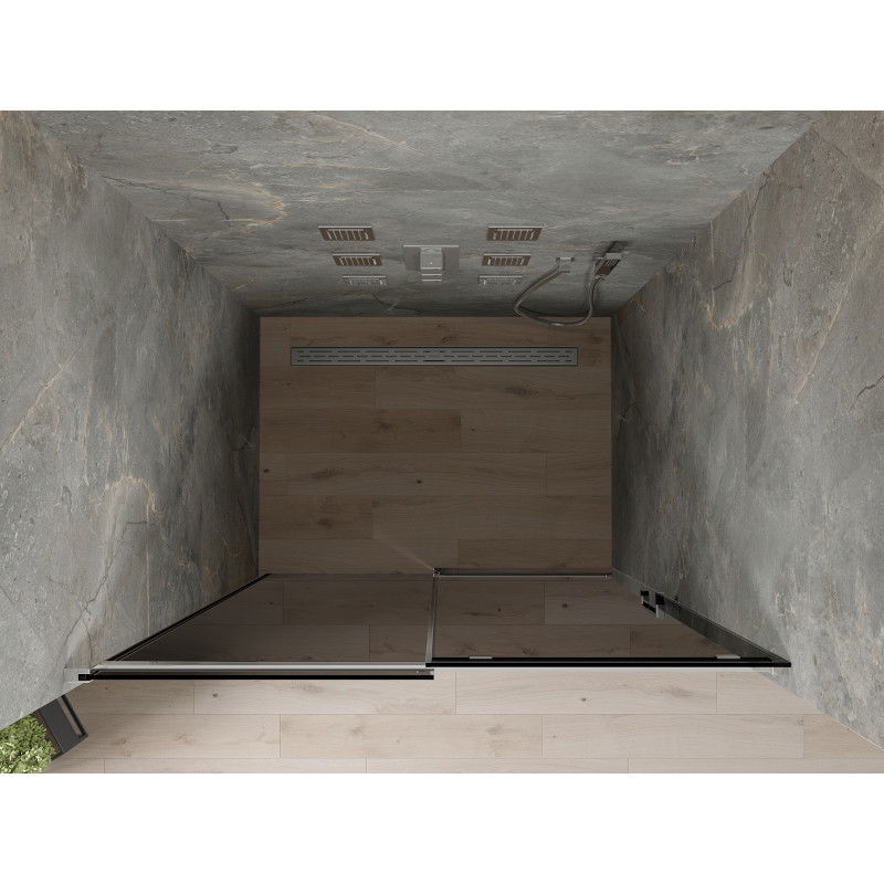 Mexen Omega stumdomos dušo durys 130 cm, grafitas, chromas - 825-130-000-01-40