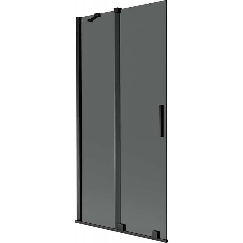 Mexen Velar dviejų dalių stumdomas vonios ekranas 90 x 150 cm, grafitas, juodas - 896-090-000-41-70