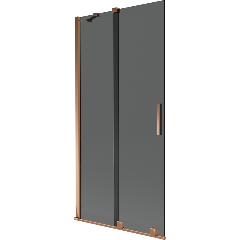 Mexen Velar vonios ekranas, dviejų dalių, stumdomas, 95 x 150 cm, grafitas, rožinis auksas - 896-095-000-41-60