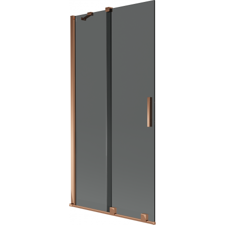 Mexen Velar vonios ekranas, dviejų dalių, stumdomas, 95 x 150 cm, grafitas, rožinis auksas - 896-095-000-41-60