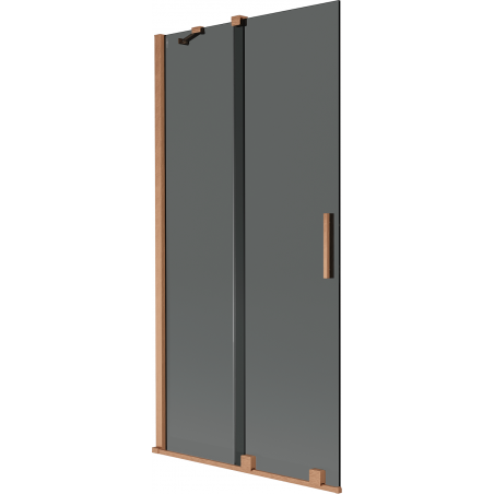 Mexen Velar dviejų dalių slankioji dušo pertvara, 95 x 150 cm, grafitas, šlifuotas varis - 896-095-000-41-65