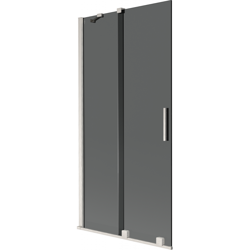 Mexen Velar dviejų dalių stumdomos vonios dušo durys 95 x 150 cm, grafitas, šlifuotas nikelis - 896-095-000-41-97