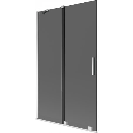 Mexen Velar 2-jų dalių stumdomas vonios ekranas 110 x 150 cm, grafitas, chromas - 896-110-000-41-01