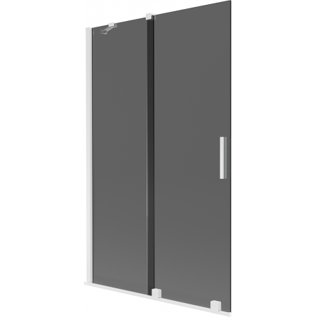 Mexen Velar vonios uždanga 2-dalių stumdomas 110 x 150 cm, grafitas, baltas - 896-110-000-41-20