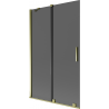 Mexen Velar vonios pertvara, dviguba, stumdomos durys 110 x 150 cm, grafitas, auksinė - 896-110-000-41-50