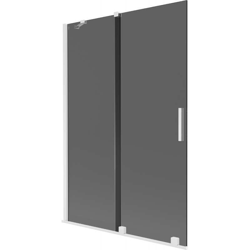 Mexen Velar dviejų dalių stumdomas vonios ekranas 120 x 150 cm, grafitas, baltas - 896-120-000-41-20