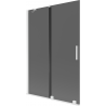Mexen Velar dviejų dalių stumdomas vonios ekranas 120 x 150 cm, grafitas, baltas - 896-120-000-41-20