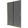 Mexen Velar dvigubas slankusis vonios ekranas 120 x 150 cm, grafitas, auksinis - 896-120-000-41-50