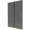 Mexen Velar dviejų dalių pasukama vonios sienelė 120 x 150 cm, grafitas, aukso šepetėlis - 896-120-000-41-55
