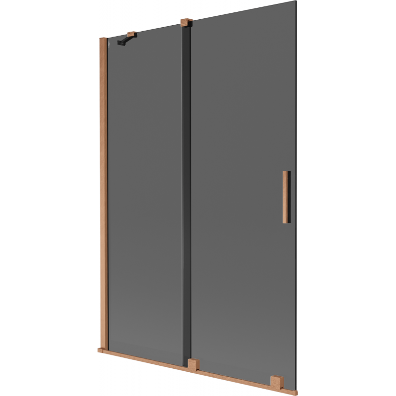 Mexen Velar vonios ekrano dviejų dalių slankiojantis 120 x 150 cm, grafitas, valcuota varis - 896-120-000-41-65