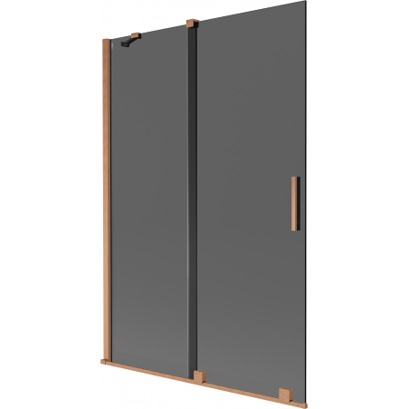 Mexen Velar vonios ekrano dviejų dalių slankiojantis 120 x 150 cm, grafitas, valcuota varis - 896-120-000-41-65