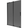 Mexen Velar dviejų dalių stumdomas vonios pertvaras 120 x 150 cm, grafitas, juodas - 896-120-000-41-70