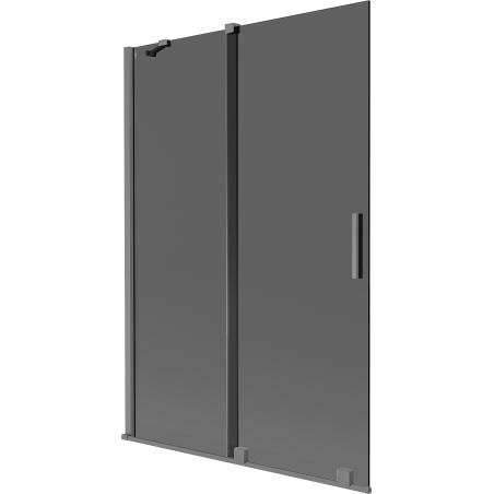 Mexen Velar vonios dušo pertvara 2 dalių stumdomas 120 x 150 cm, grafitas, ginklų metalas - 896-120-000-41-95
