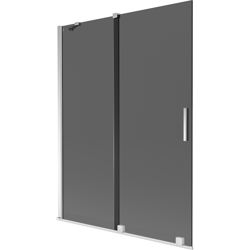 Mexen Velar dviejų dalių stumdomas vonios ekranas 130 x 150 cm, grafitas, chromas - 896-130-000-41-01