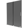 Mexen Velar dviejų dalių stumdomas vonios ekranas 130 x 150 cm, grafitas, chromas - 896-130-000-41-01