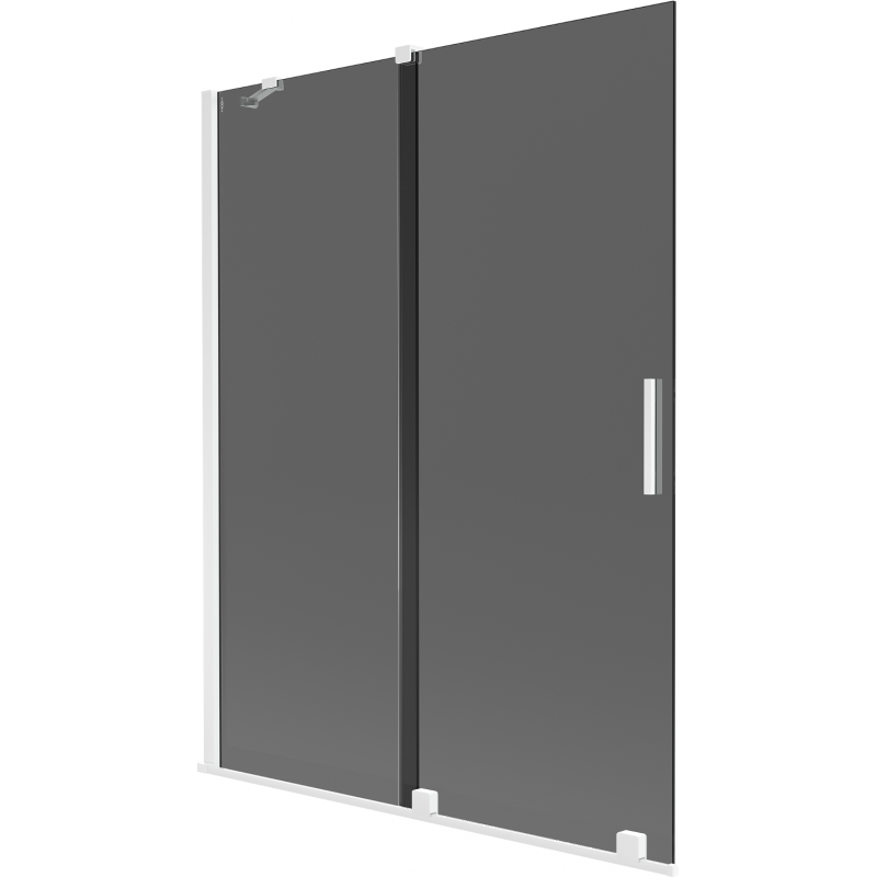 Mexen Velar dušo durys 2 dalių stumdomos 130 x 150 cm, grafitas, baltas - 896-130-000-41-20