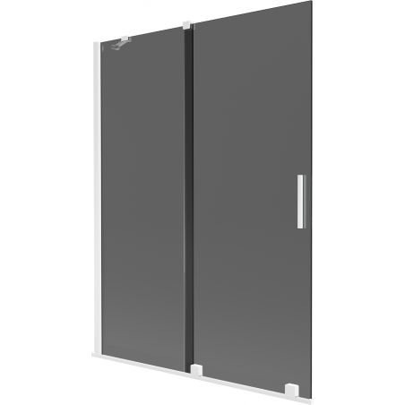 Mexen Velar dušo durys 2 dalių stumdomos 130 x 150 cm, grafitas, baltas - 896-130-000-41-20