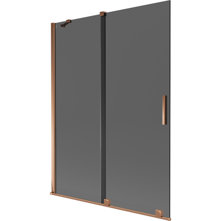 Mexen Velar vonios sienelė 2-dalių slankiojanti 130 x 150 cm, grafitas, rožinis auksas - 896-130-000-41-60